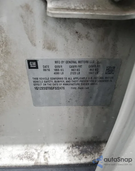 2016 Chevrolet Malibu Lt from USA, damaged, VIN 1G1ZE5ST6GF322476